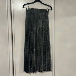 Brand New Glitter Dark Grey Midi Skirt New Look
